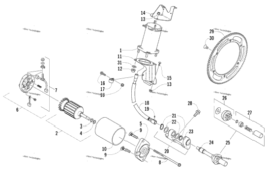 Flex-Drive Starter Motor Assembly (Optional)