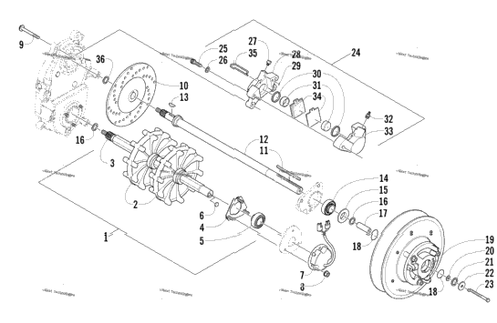 Drive Train Shafts And Brake Assemblies