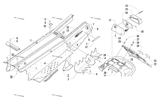 Tunnel, Rear Bumper, And Taillight Assembly