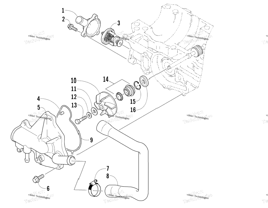 Water Pump And Thermostat