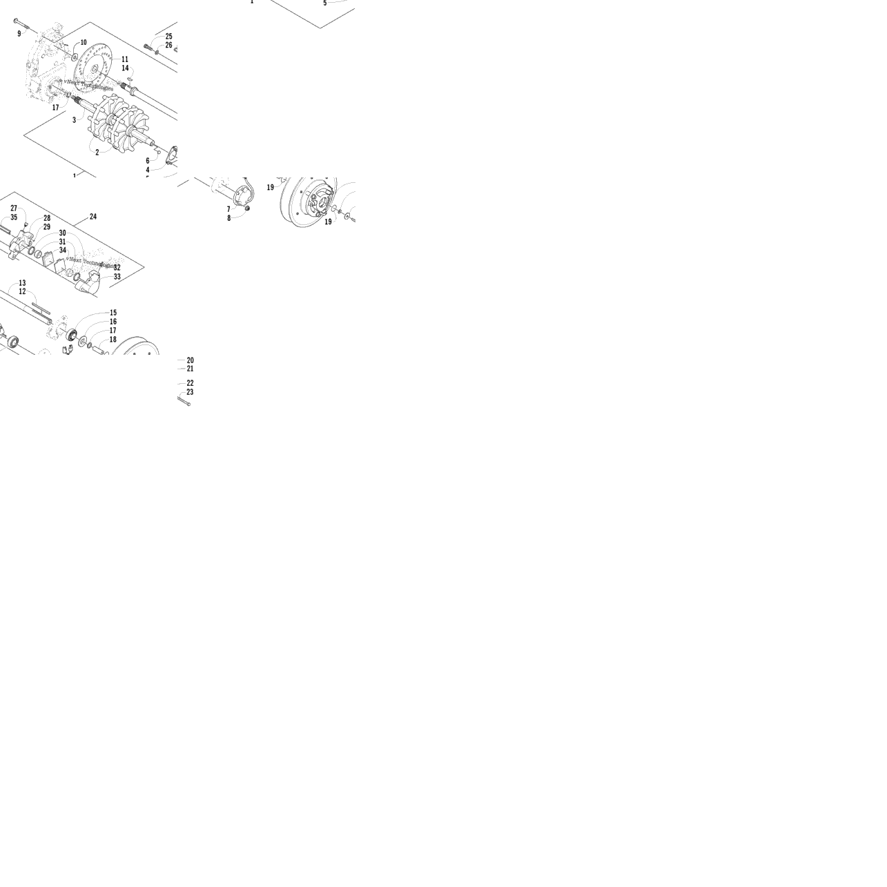 Drive Train Shafts And Brake Assemblies