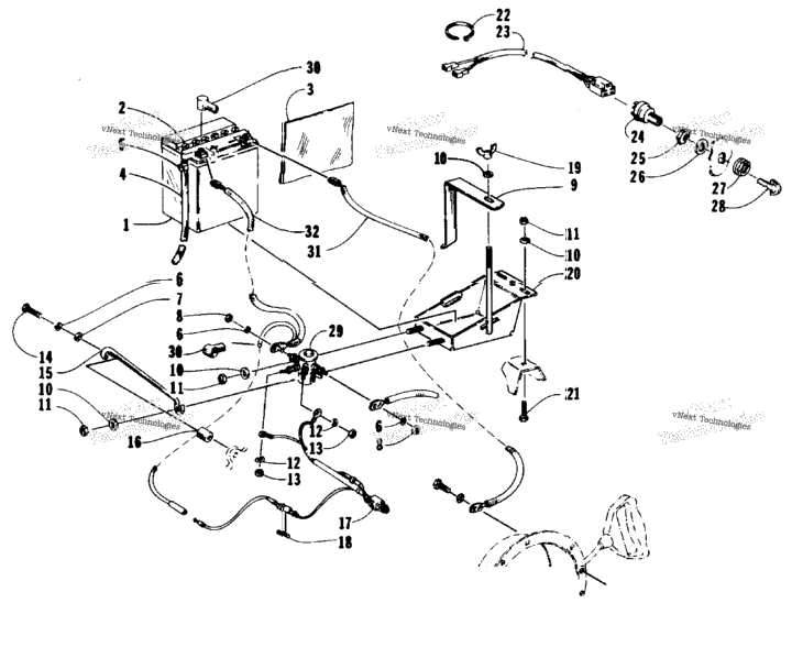 Battery, Solenoid, And Cables