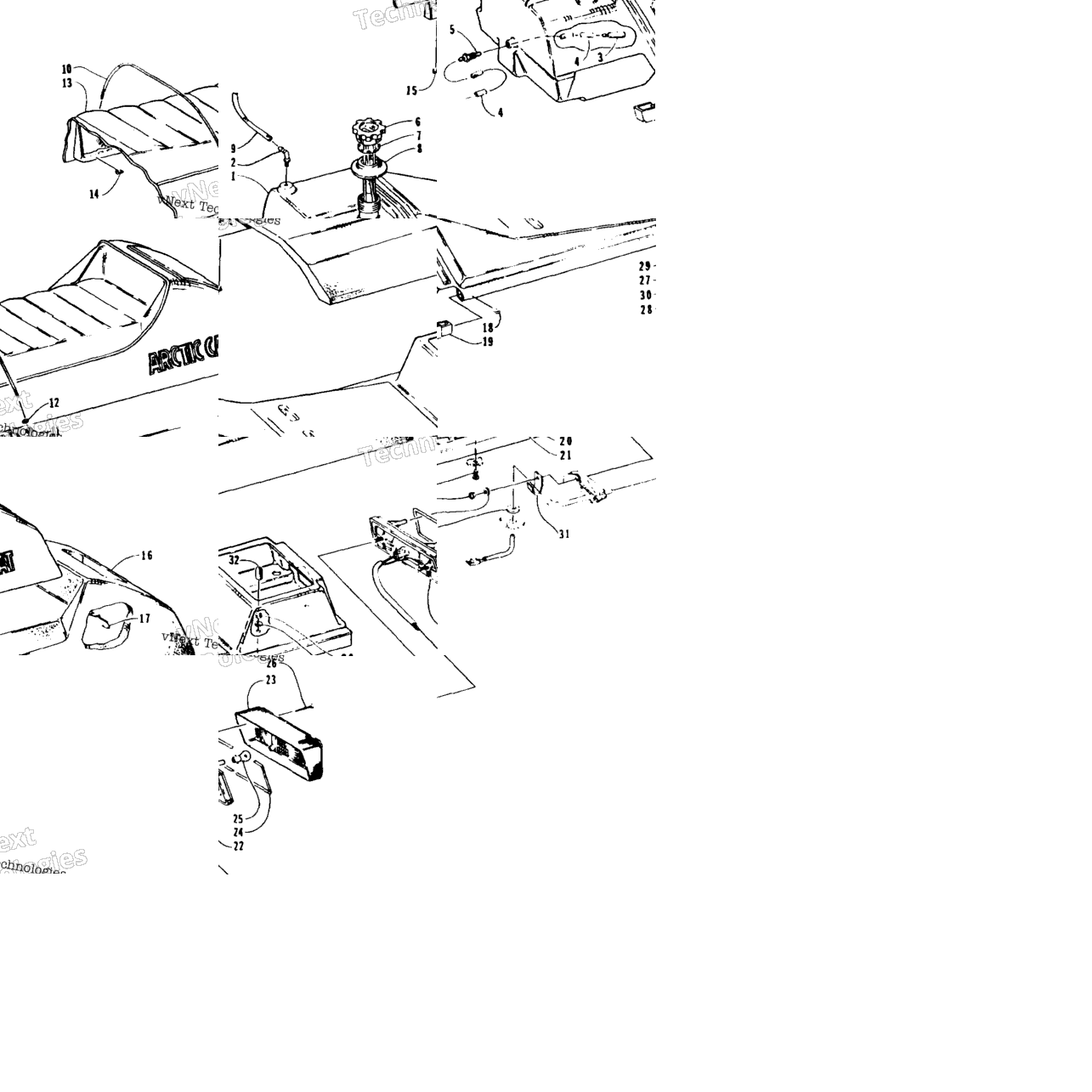 Gas Tank, Seat, And Taillight Assemblies