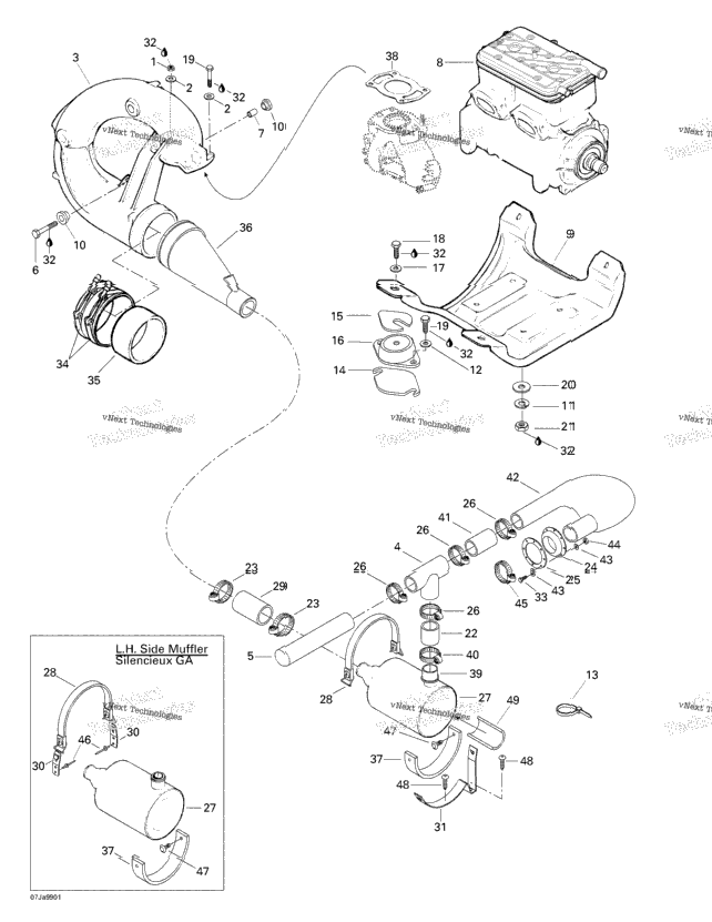 Engine Support And Muffler