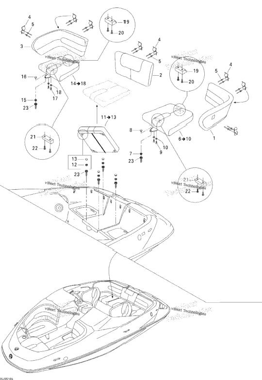 Seat, Rear View, Blue