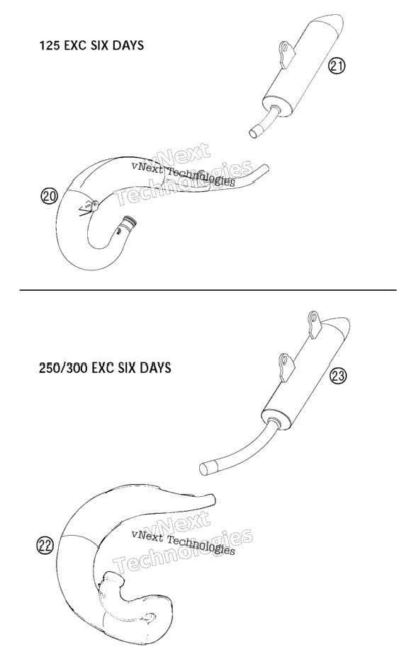 New Parts Six Days (125/250/300 Six Days)