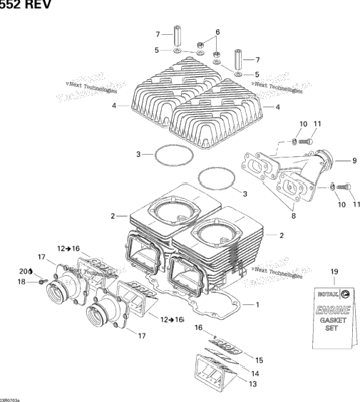Cylinder, Exhaust Manifold And Reed Valve 1