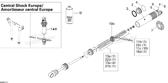 Take Apart Shock, Rear Europe