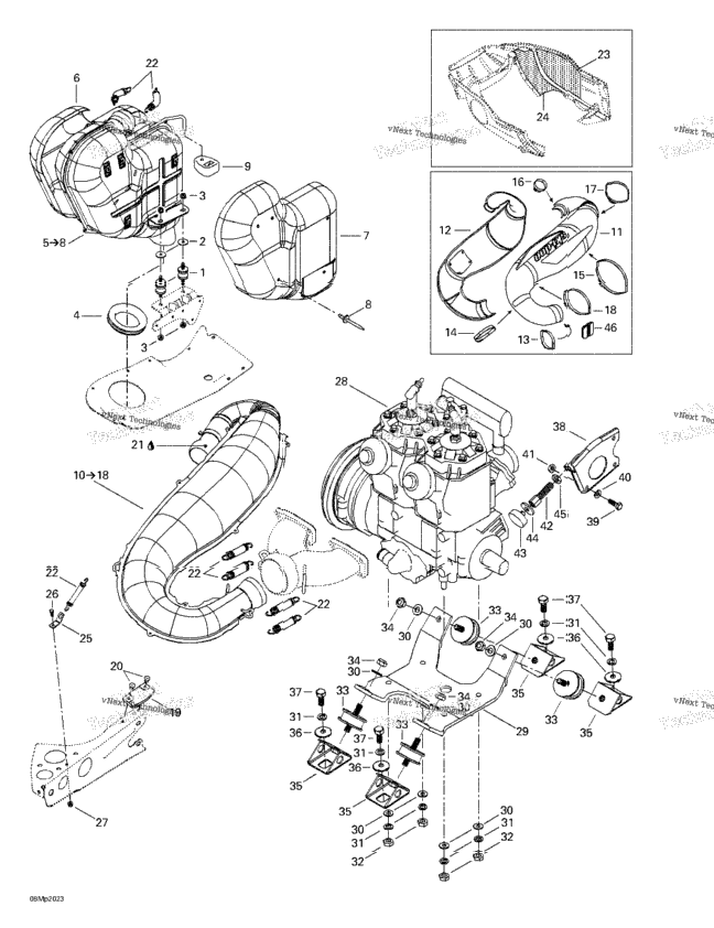 Engine Support And Muffler