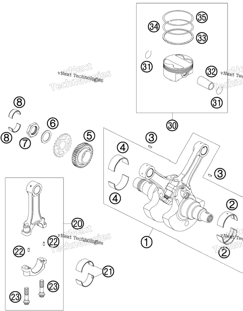Crankshaft, Piston