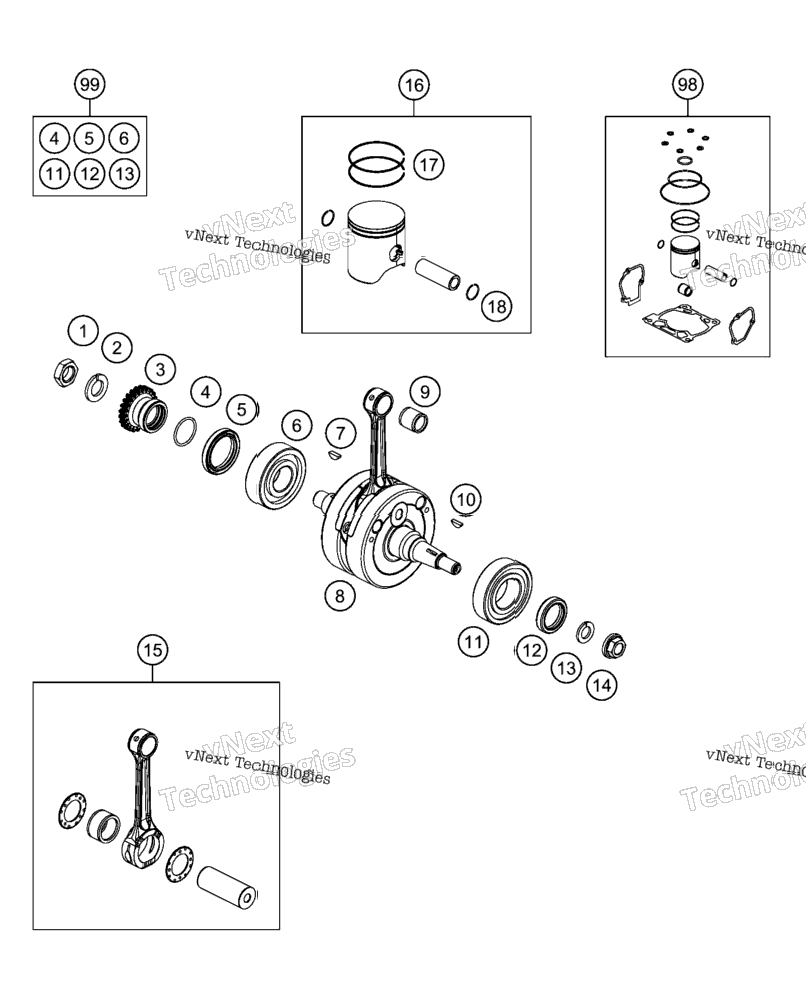 Crankshaft, Piston