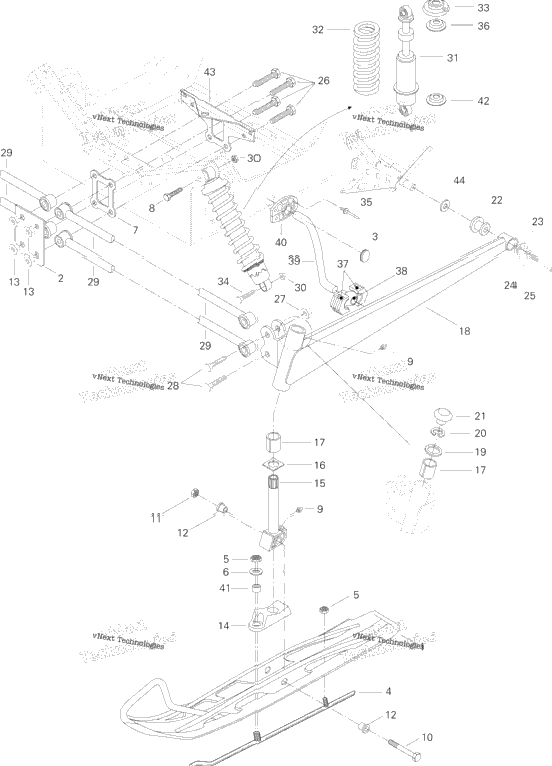 Front Suspension And Ski E, E Lt, Le