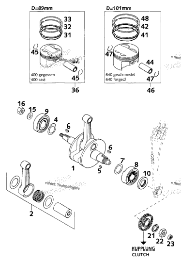 Crankshaft, Piston