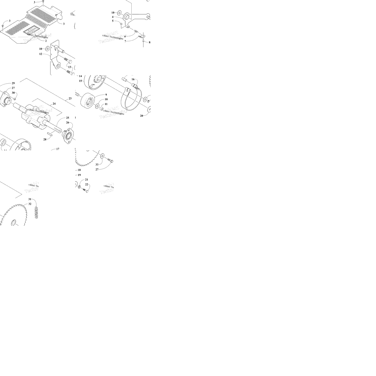 Drive Train Shaft And Brake Assemblies