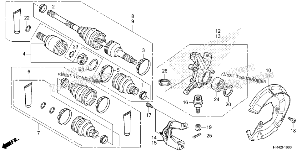 Front Knuckle@Front Drive Shaft