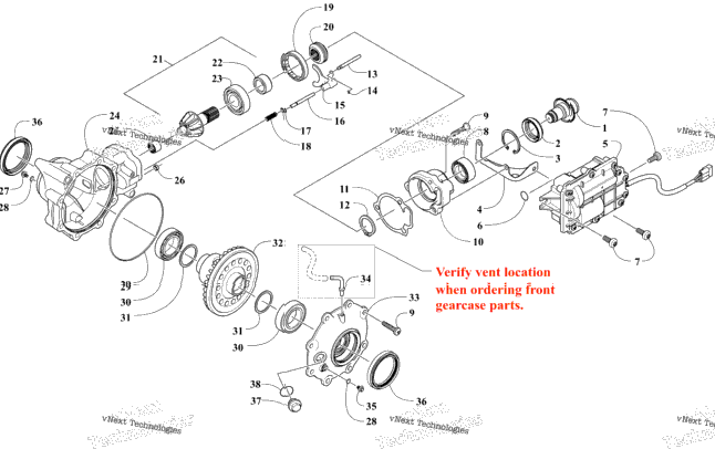 Front Drive Gearcase Assembly