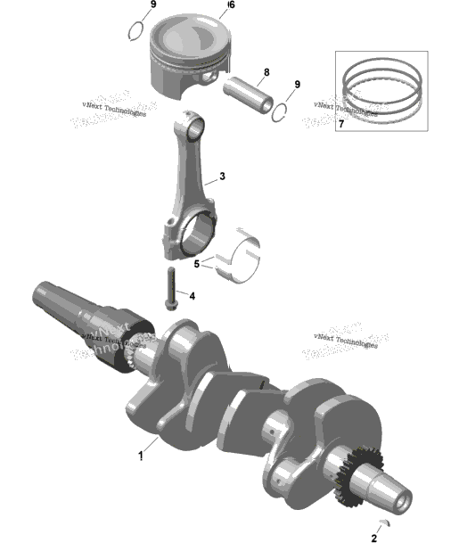 Rotax - Crankshaft And Pistons