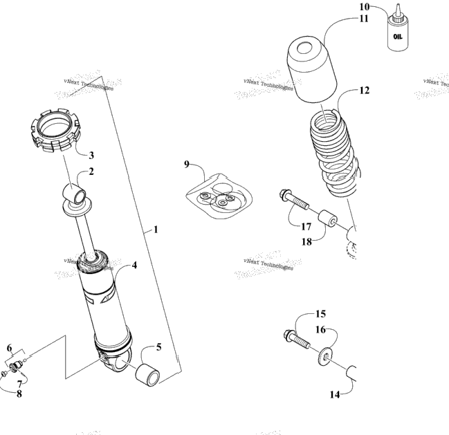 Rear Suspension Front Arm Shock Absorber