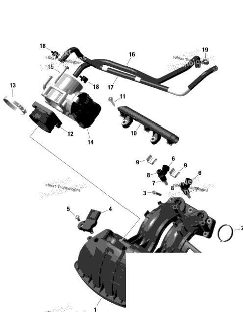 Rotax - Air Intake Manifold And Throttle Body