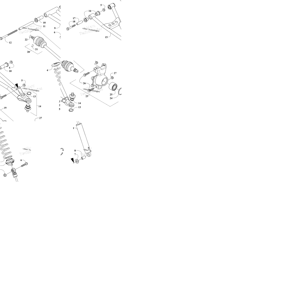 Front Suspension Assembly For 2502-673 Gearcase