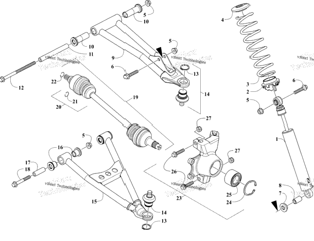 Front Suspension Assembly For 2502-851 Gearcase