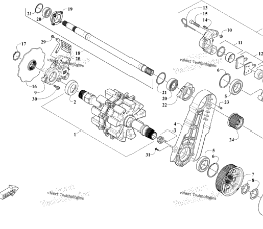 Drive Train Shafts And Brake Assemblies