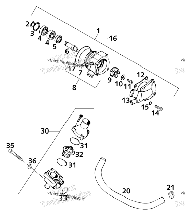 Water Pump, Thermostat