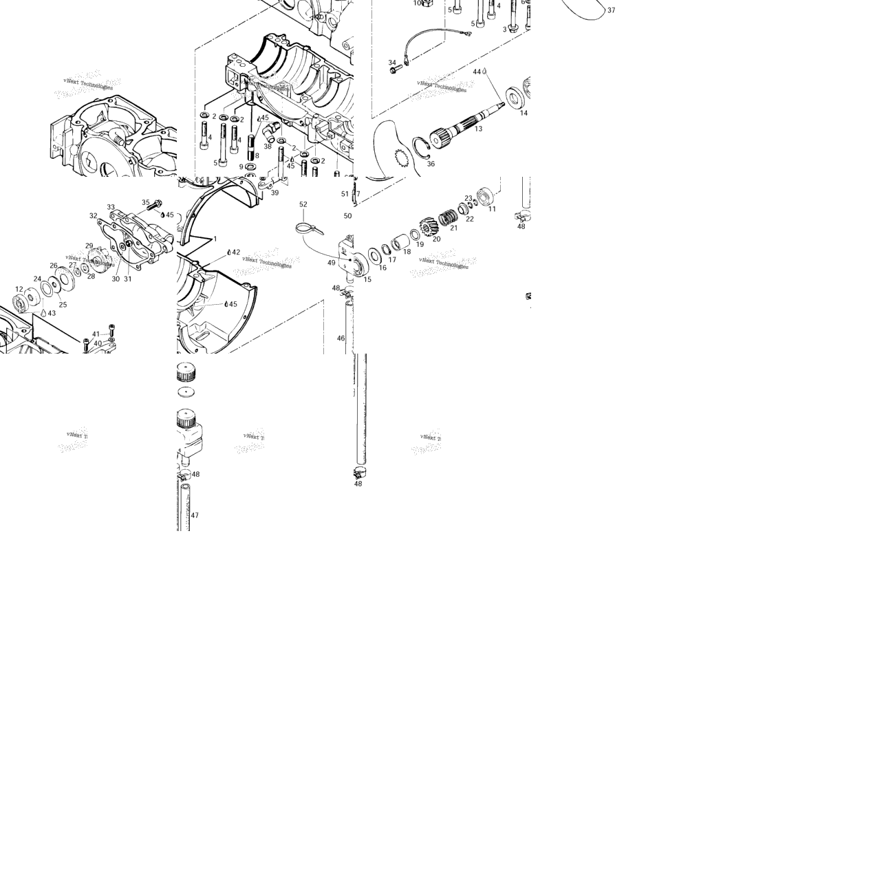 Crankcase, Rotary Valve, Water Pump