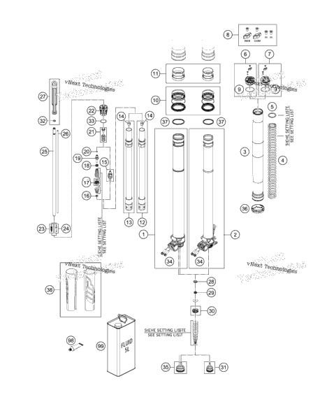 Front Fork Disassembled