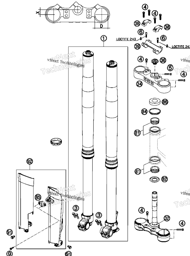 Front Fork, Triple Clamp