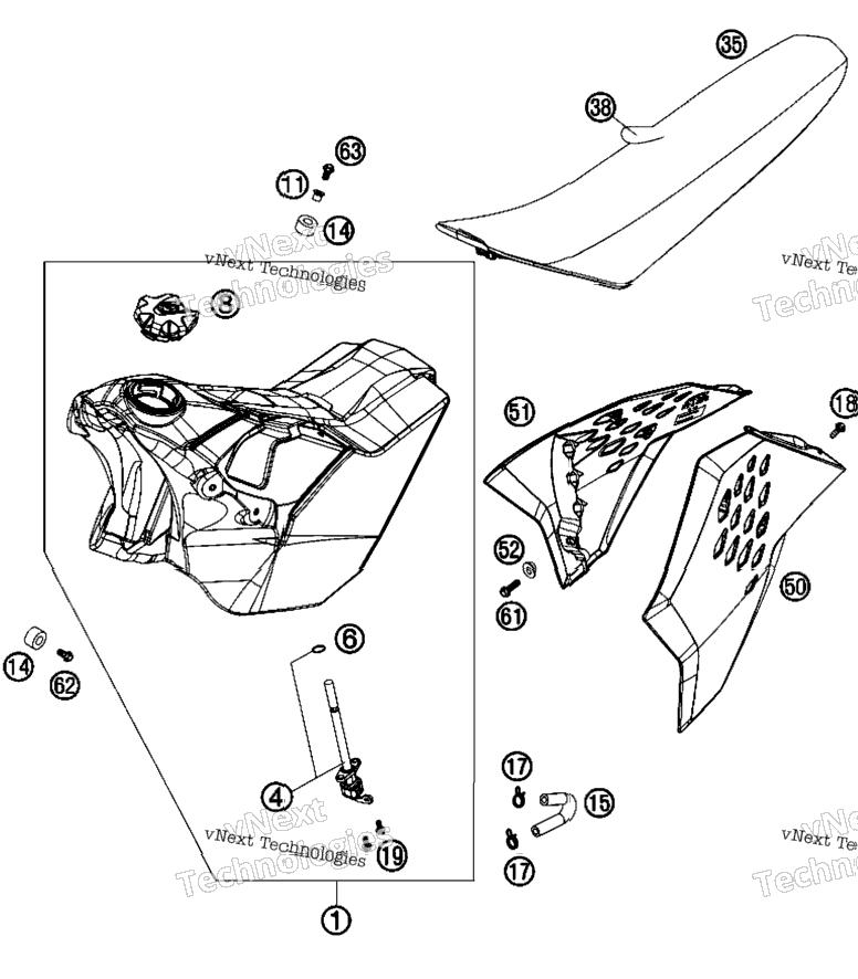 Tank, Seat, Cover