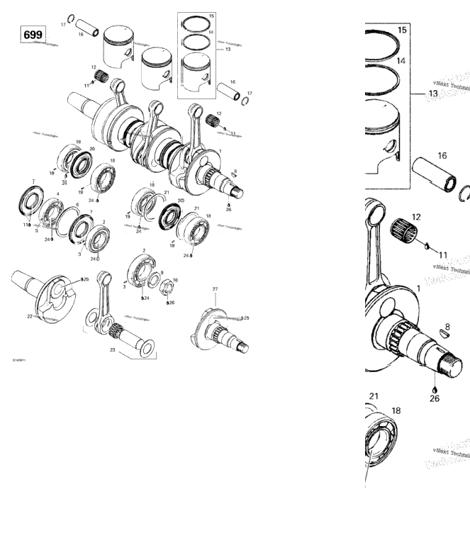 Crankshaft And Pistons (699)