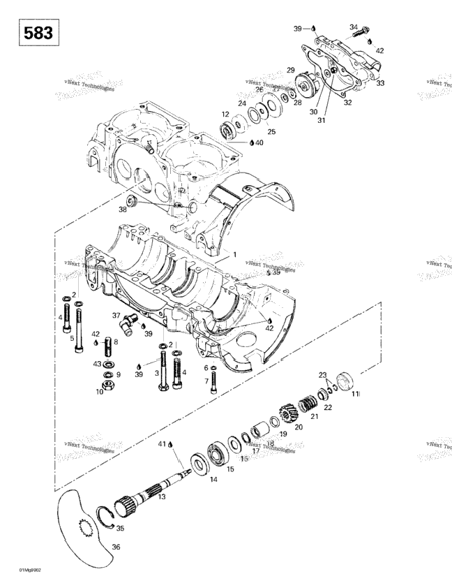 Crankcase, Rotary Valve, Water Pump (583)