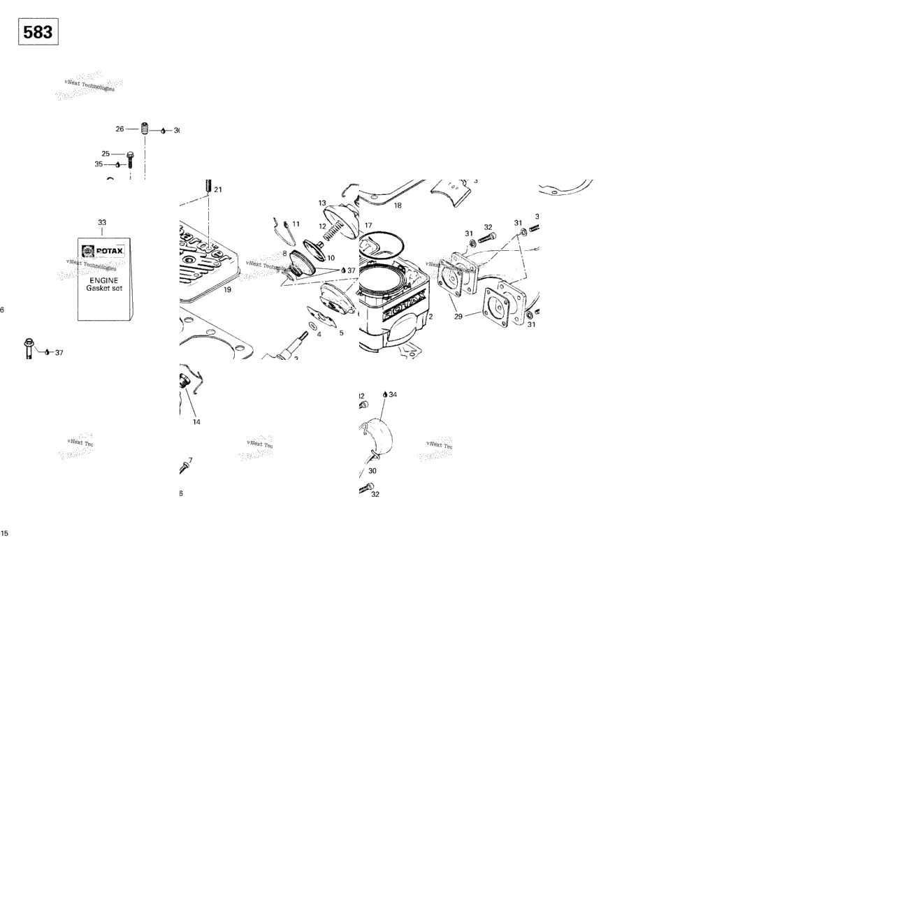Cylinder, Exhaust Manifold (494)
