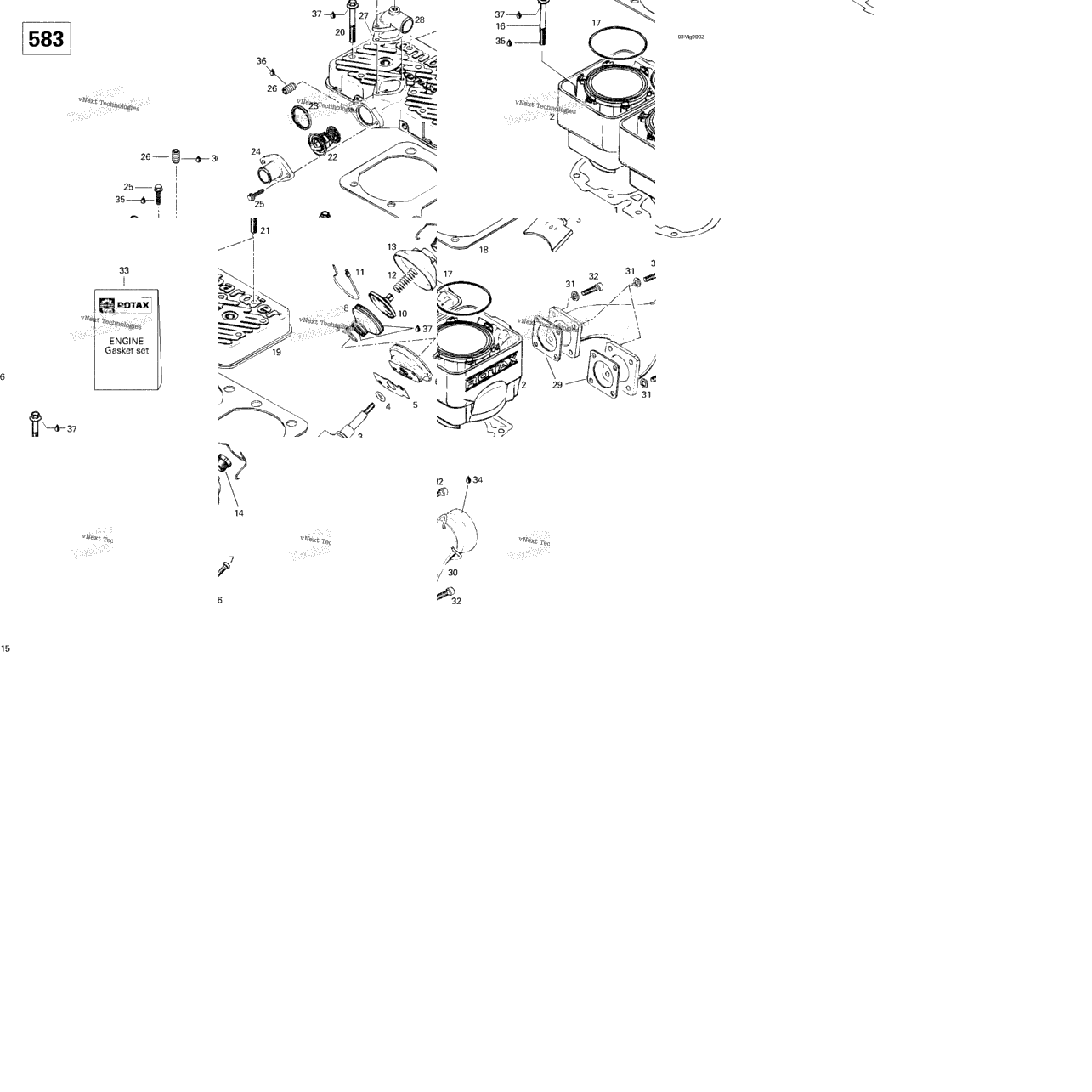 Cylinder, Exhaust Manifold (583)