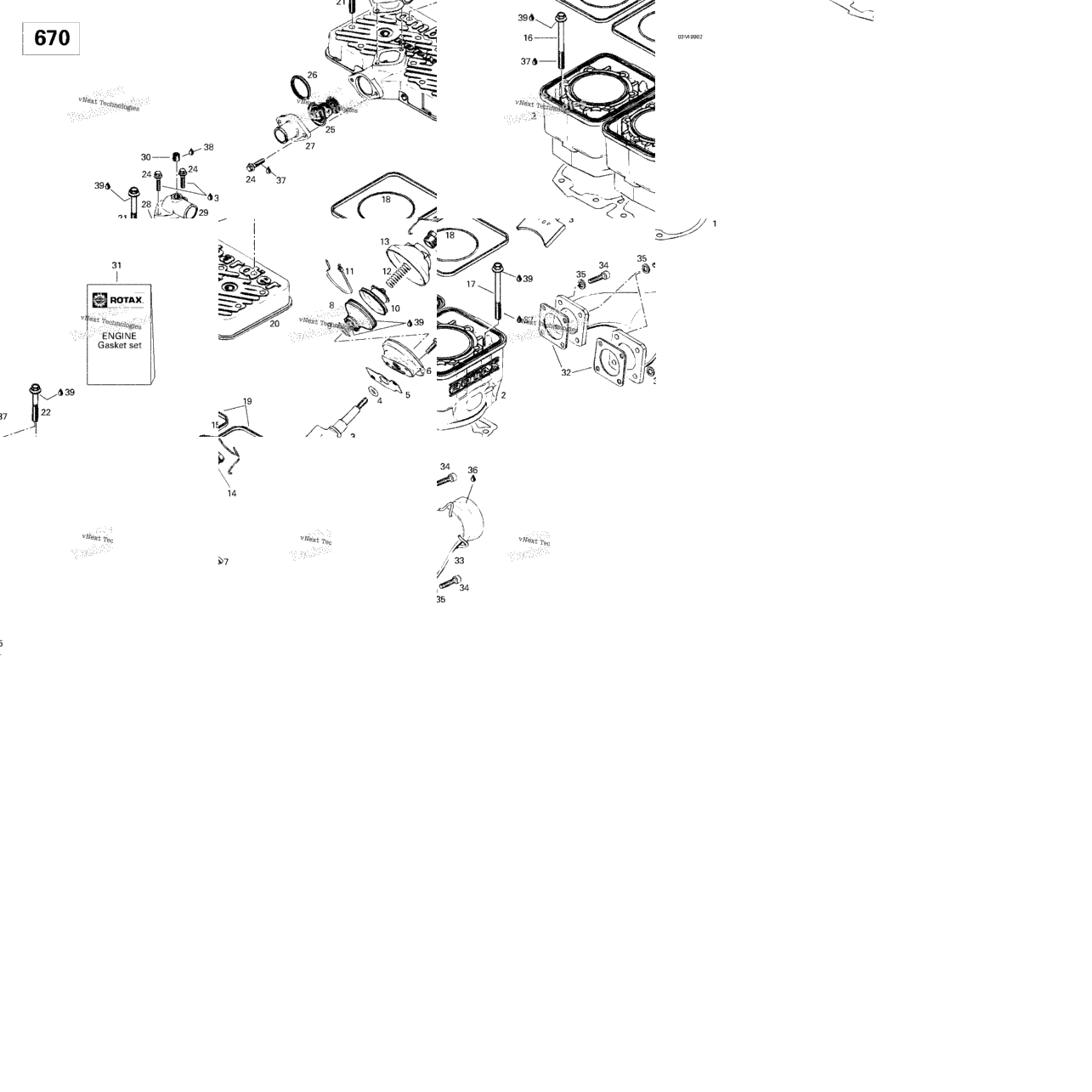 Cylinder, Exhaust Manifold (670)