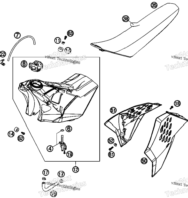 Tank, Seat, Cover