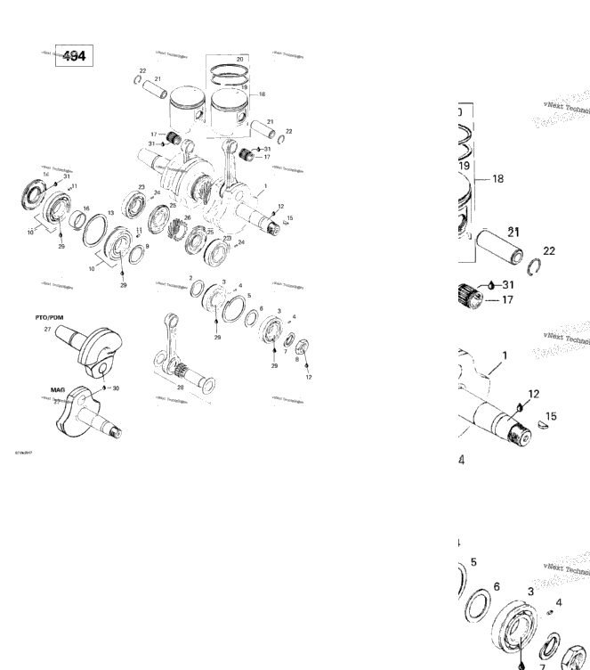 Crankshaft And Pistons (494)