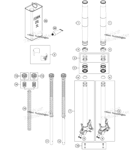 Front Fork Disassembled