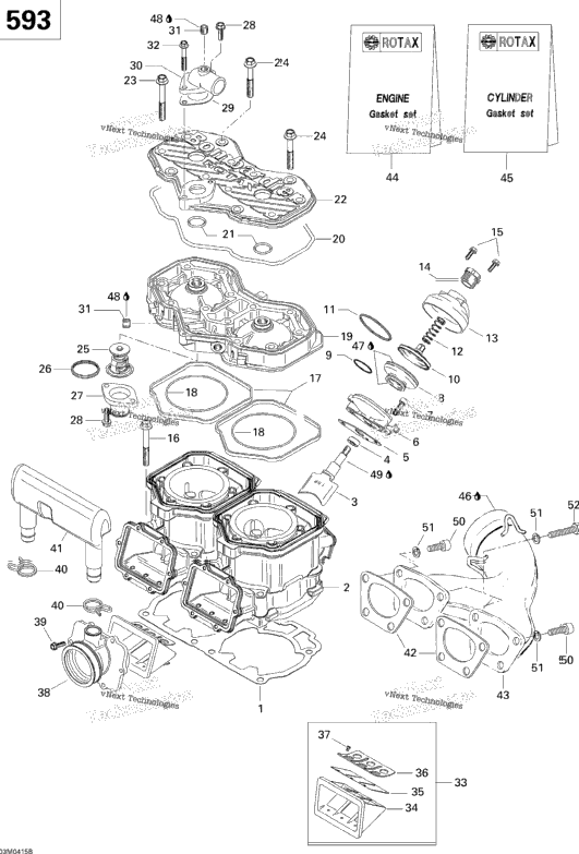 Cylinder, Exhaust Manifold (593)