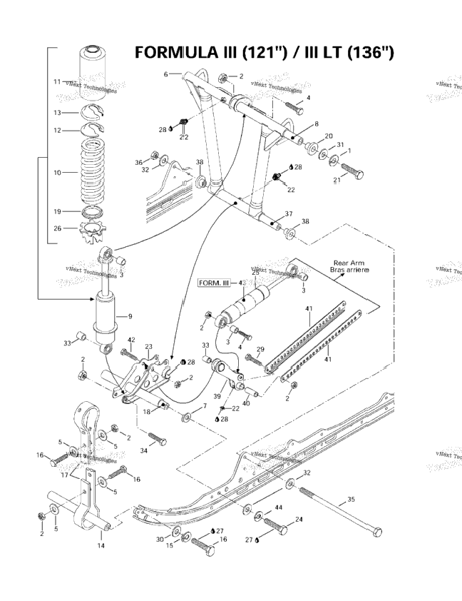 Front Arm, Rear Suspension 121”-136”