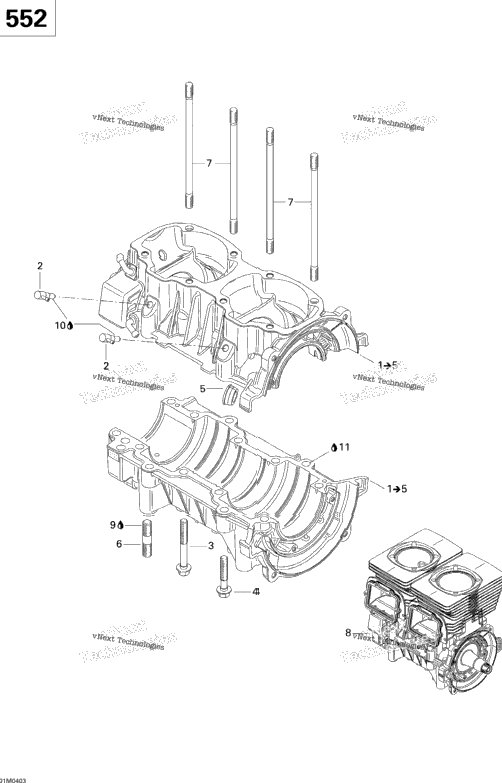 Crankcase Skandic (550F)