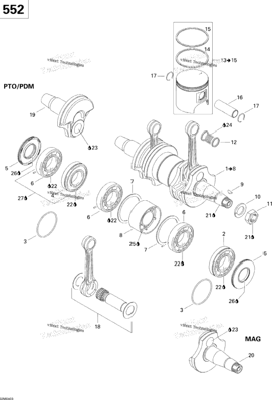 Crankshaft, Skandic 550F