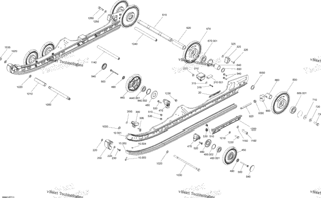 Rear Suspension Mxz X - 600R Etec - Iron Dog - Inferior