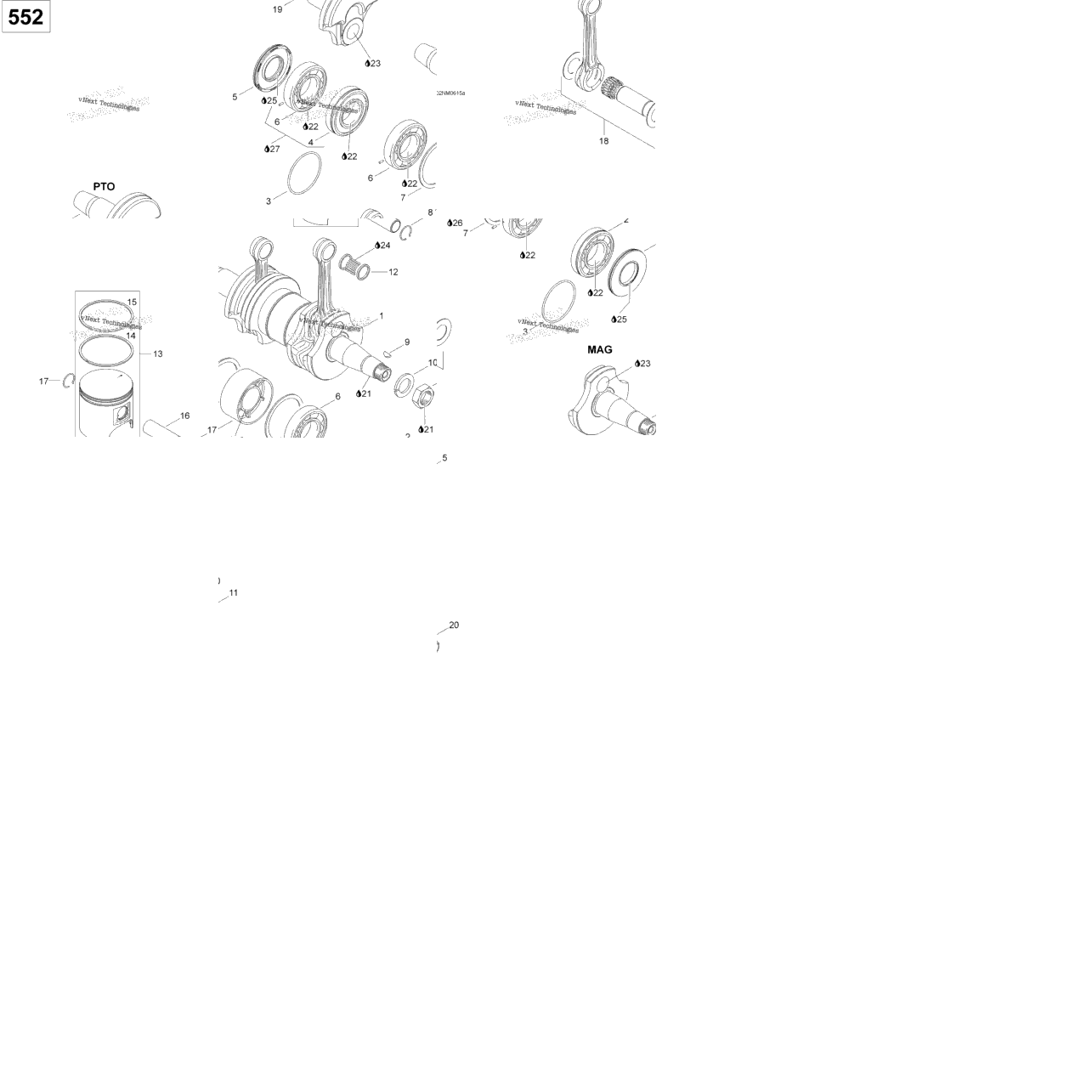 Crankshaft And Pistons 552