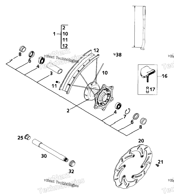 Front Wheel Sx, Exc