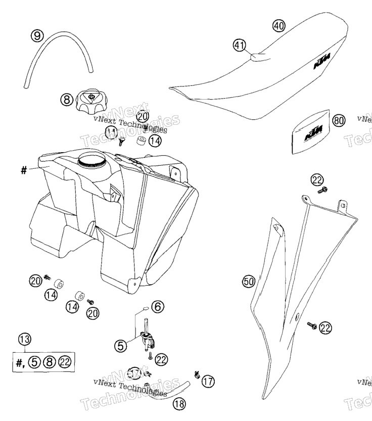 Tank, Seat, Cover