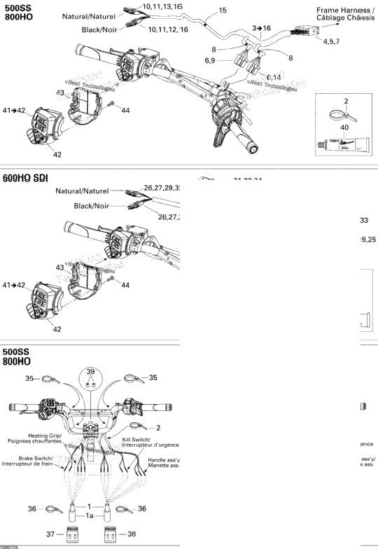 Steering Wiring Harness 500 Ss, 800 Ho