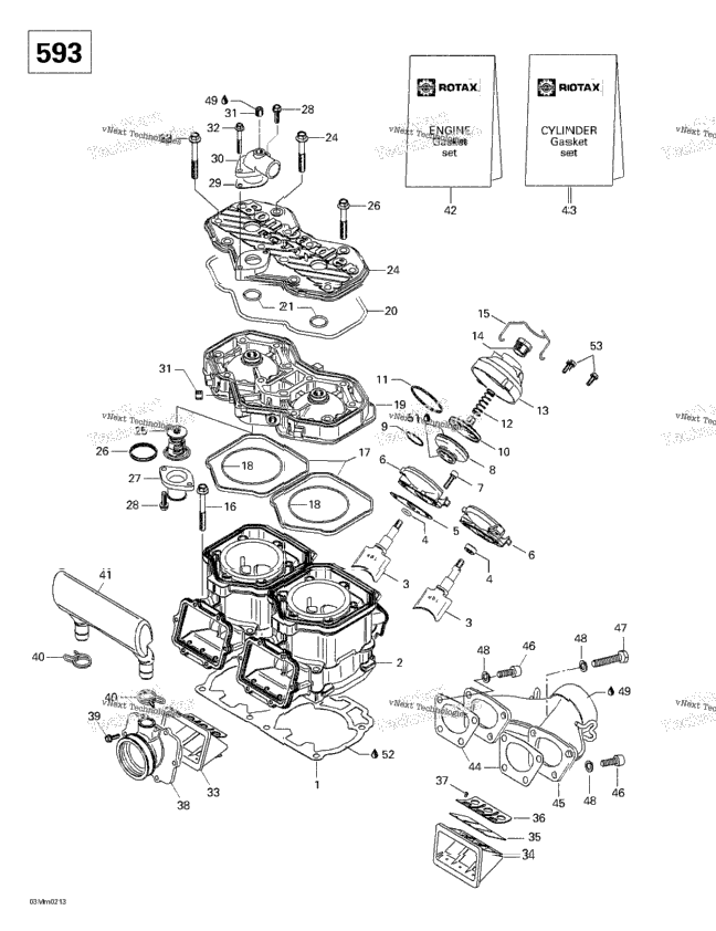 Cylinder, Exhaust Manifold (593)