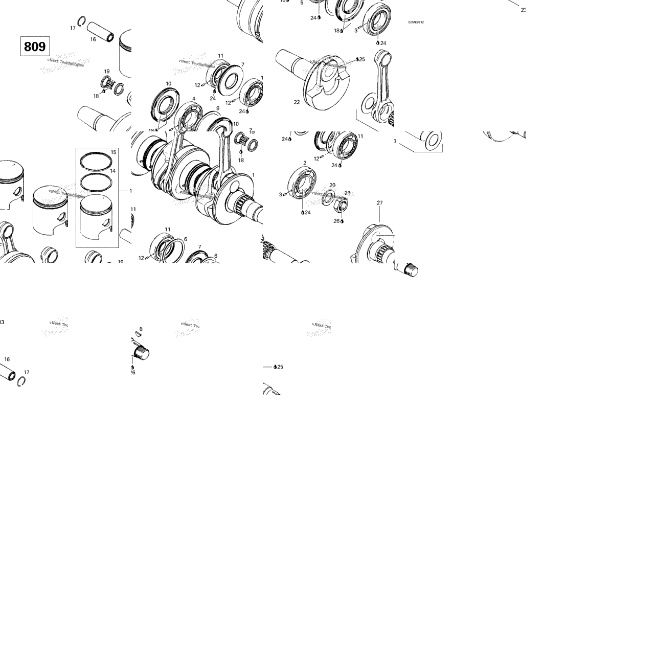 Crankshaft And Pistons (809)